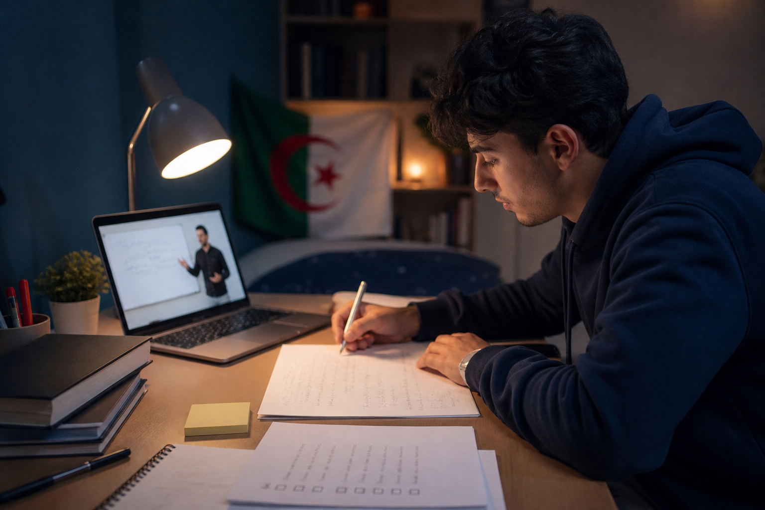 Étudiant suivant un Pack guidé sur ordinateur portable.